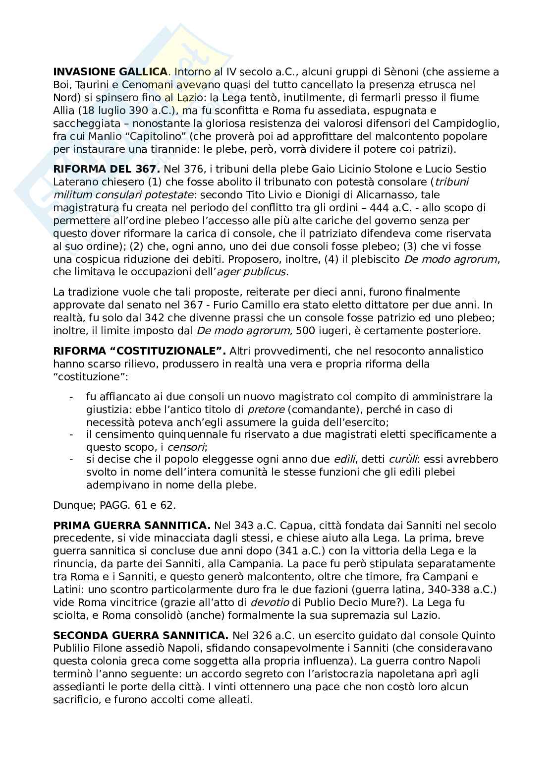 Dalle invasioni galliche all'agonia della repubblica Pag. 1