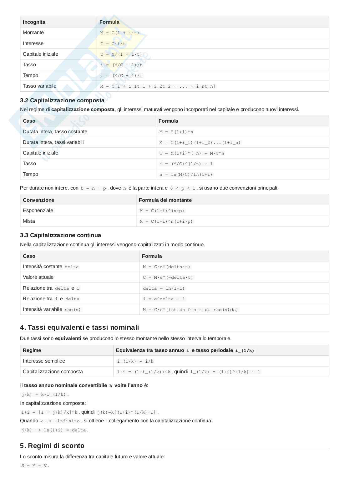 Appunti Matematica finanziaria  Pag. 2
