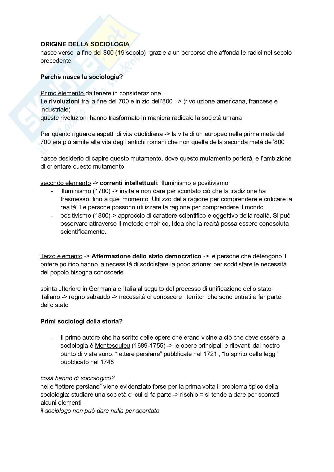 Prima parte appunti Sociologia generale Pag. 6