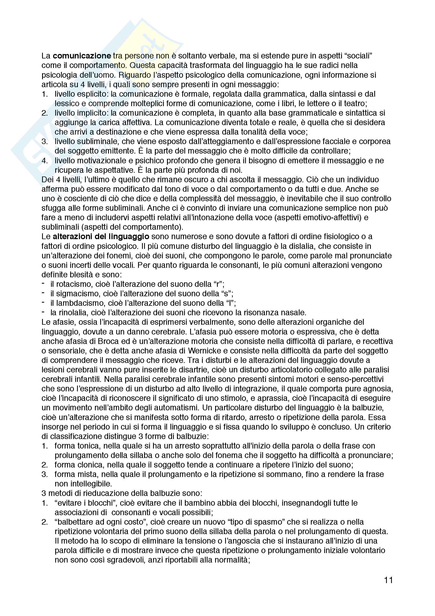 Riassunto esame pedagogia speciale, prof.ssa Zappaterra, libro consigliato Manuale di didattica per l'handicap, Trisciuzzi Pag. 11