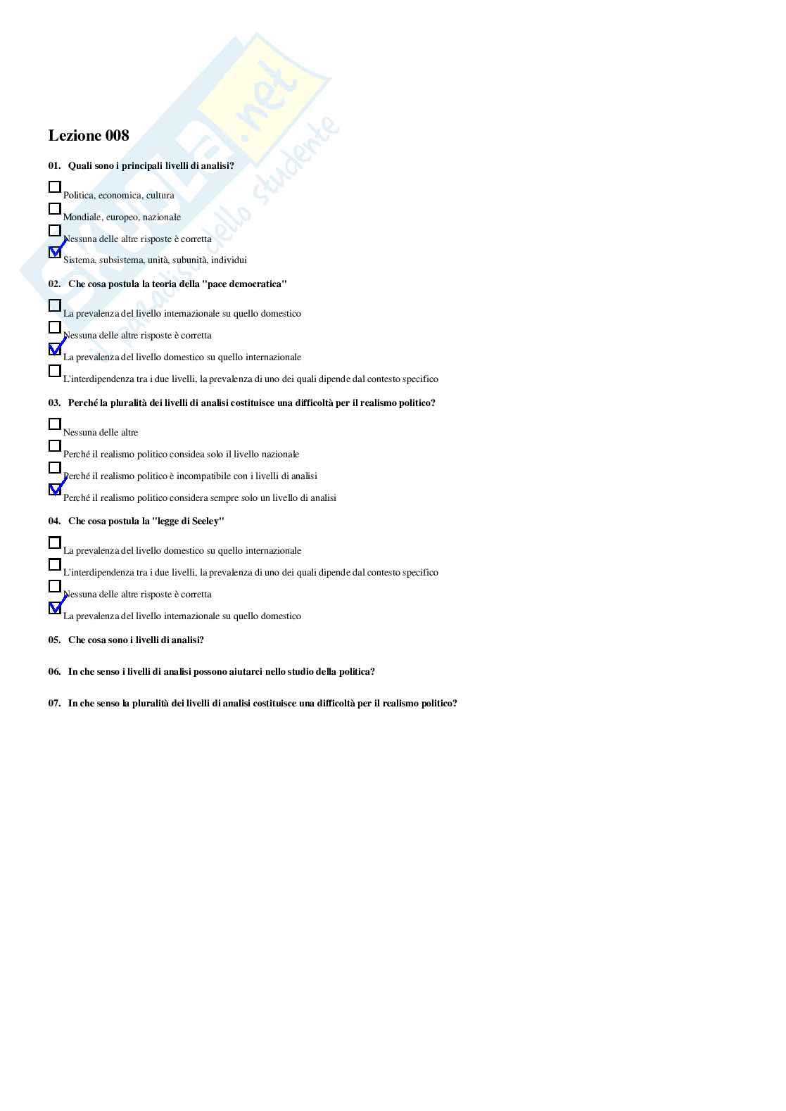 Governance dell’Unione Europea – Paniere risposte chiuse completo e corretto - A.A. 2025/26 Pag. 11