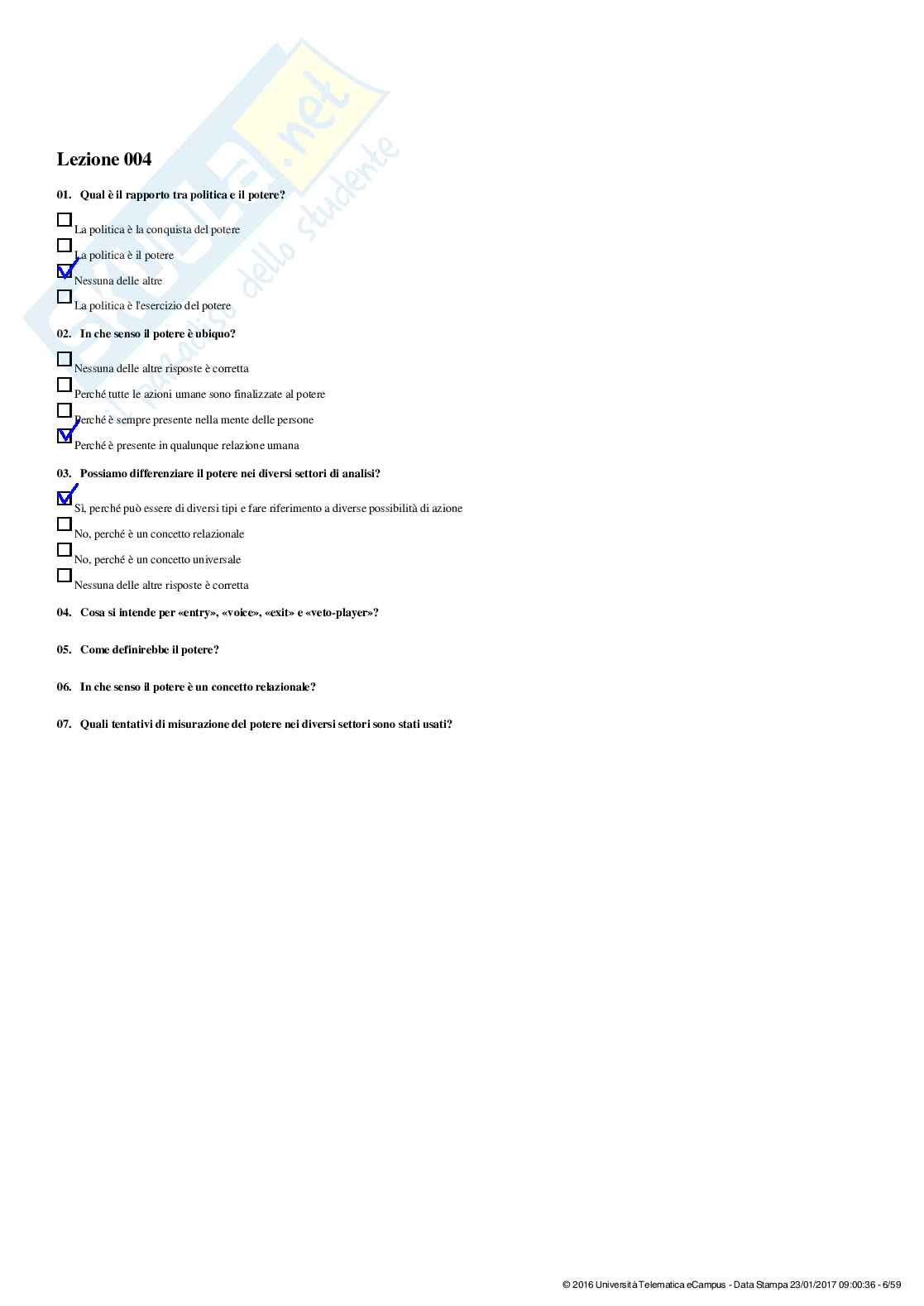 Governance dell’Unione Europea – Paniere risposte chiuse completo e corretto - A.A. 2025/26 Pag. 6