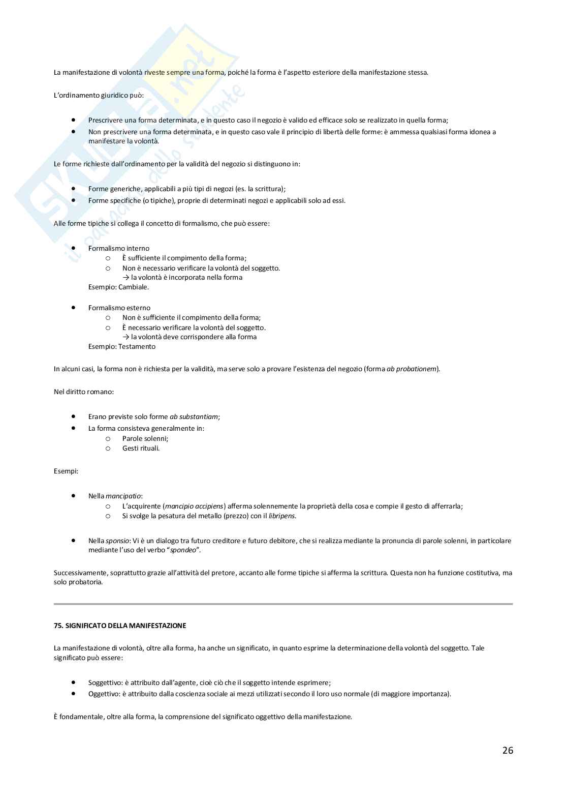 Riassunto esame Istituzioni di Diritto Romano, Prof. Donadio Nunzia, libro consigliato Institutiones iuris romani, Gnoli, Farnogli  Pag. 26