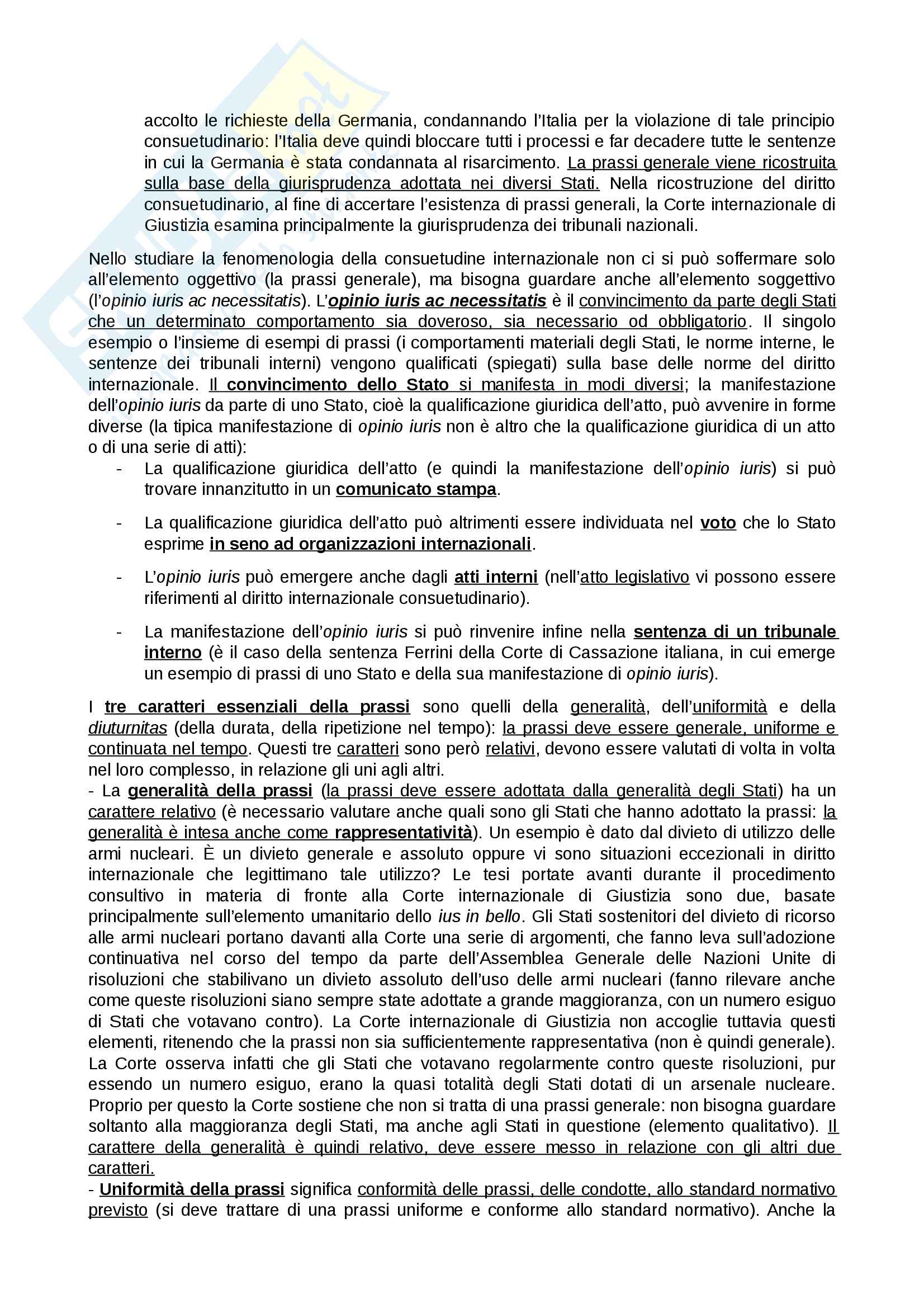 Riassunto esame Diritto Internazionale prof. Milano, libro consigliato Introduzione al diritto internazionale contemporaneo, A.Tanzi Pag. 21