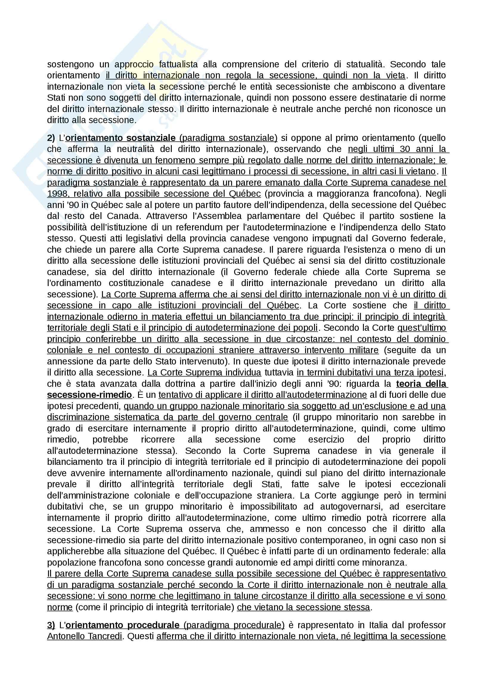 Riassunto esame Diritto Internazionale prof. Milano, libro consigliato Introduzione al diritto internazionale contemporaneo, A.Tanzi Pag. 86