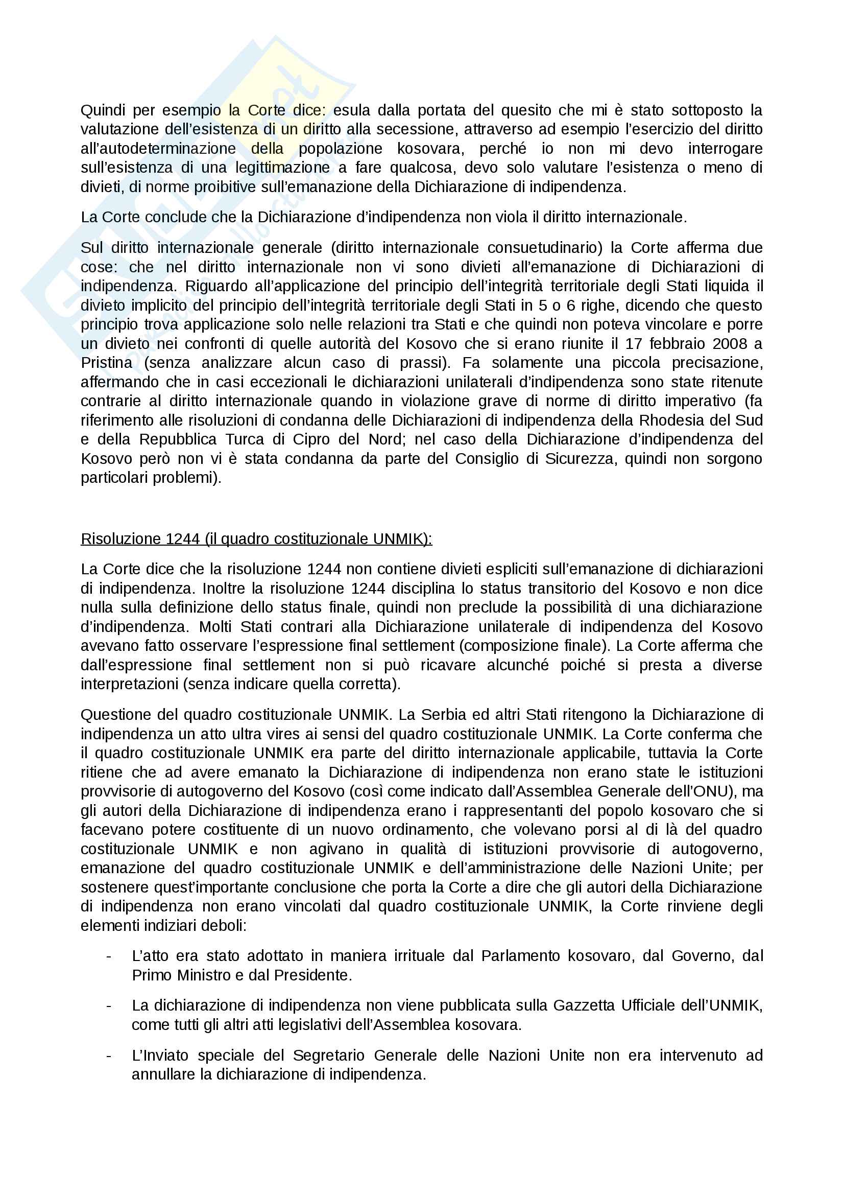 Riassunto esame Diritto Internazionale prof. Milano, libro consigliato Introduzione al diritto internazionale contemporaneo, A.Tanzi Pag. 96