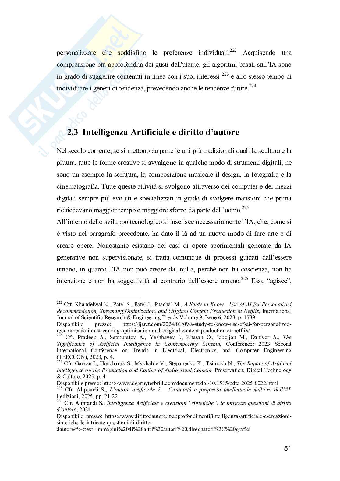 Diritto d'autore e intelligenza artificiale nel settore audiovisivo: tra quadri normativi globali e la ricezione del sistema italiano Pag. 56