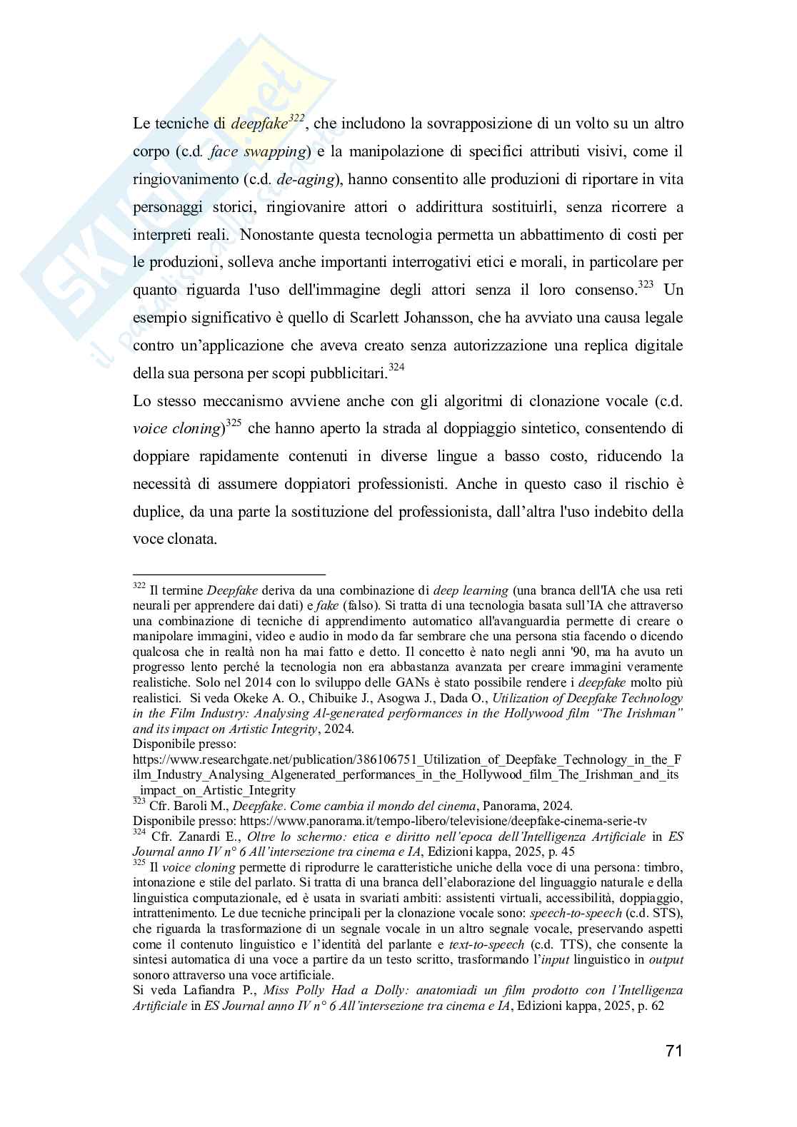 Diritto d'autore e intelligenza artificiale nel settore audiovisivo: tra quadri normativi globali e la ricezione del sistema italiano Pag. 76
