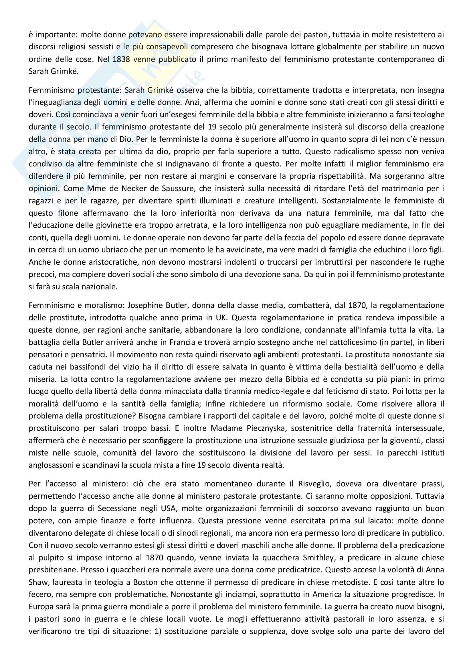 Sunto di storia contemporanea, docente Adorni, libro consigliato Storia delle donne in Occidente - l'Ottocento, Autore Duby, Perrot Pag. 21
