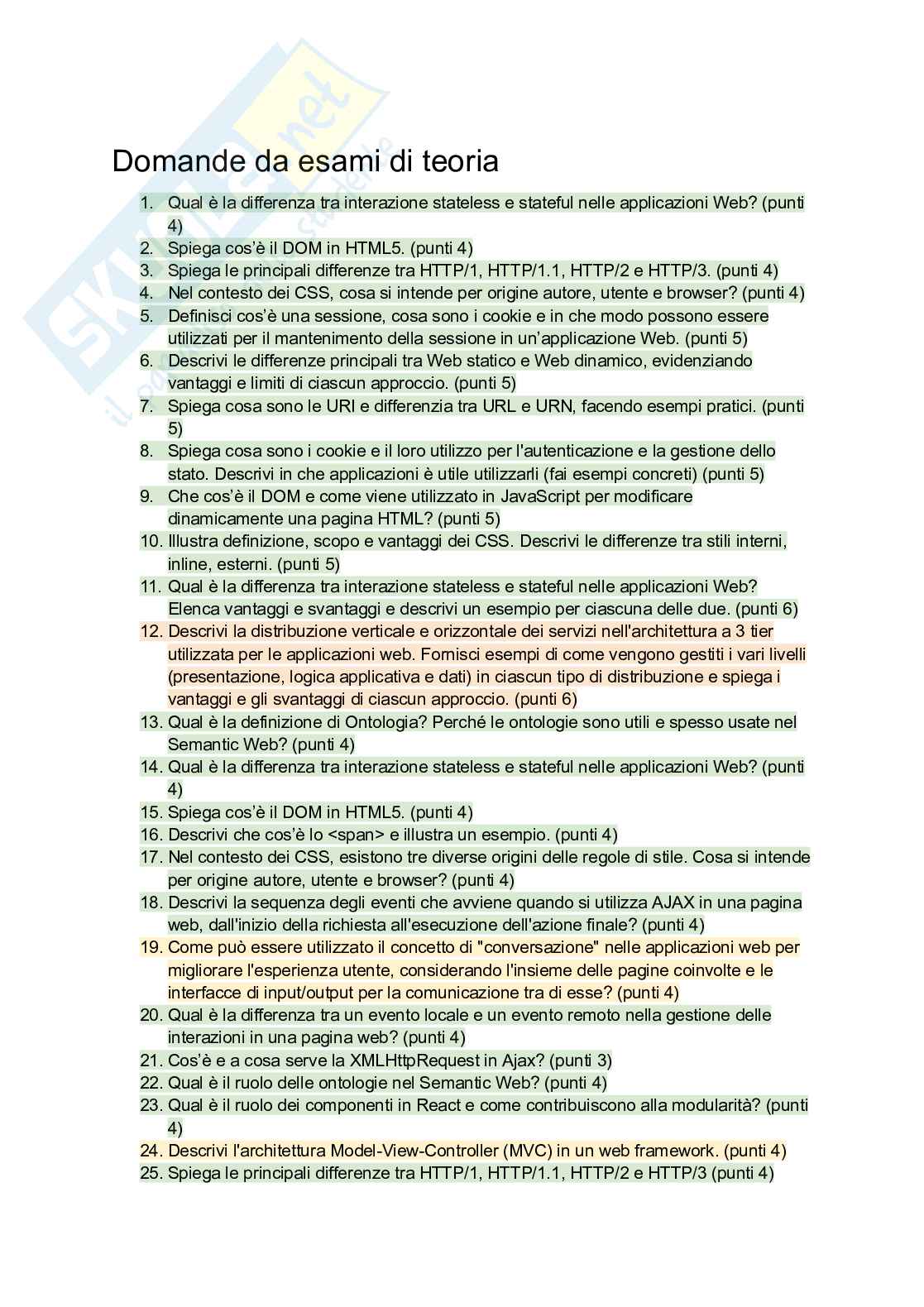 Domande Tecnologie web Pag. 1