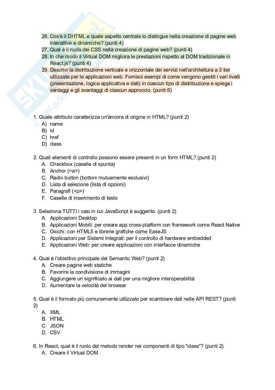 Domande Tecnologie web Pag. 2