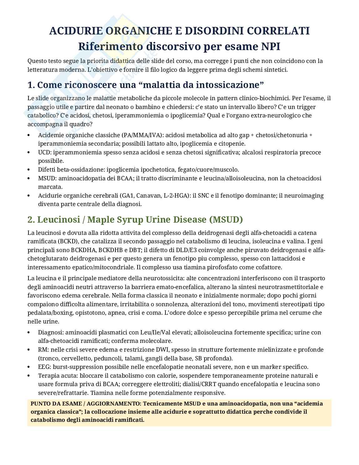  Acidurie organiche Pag. 1