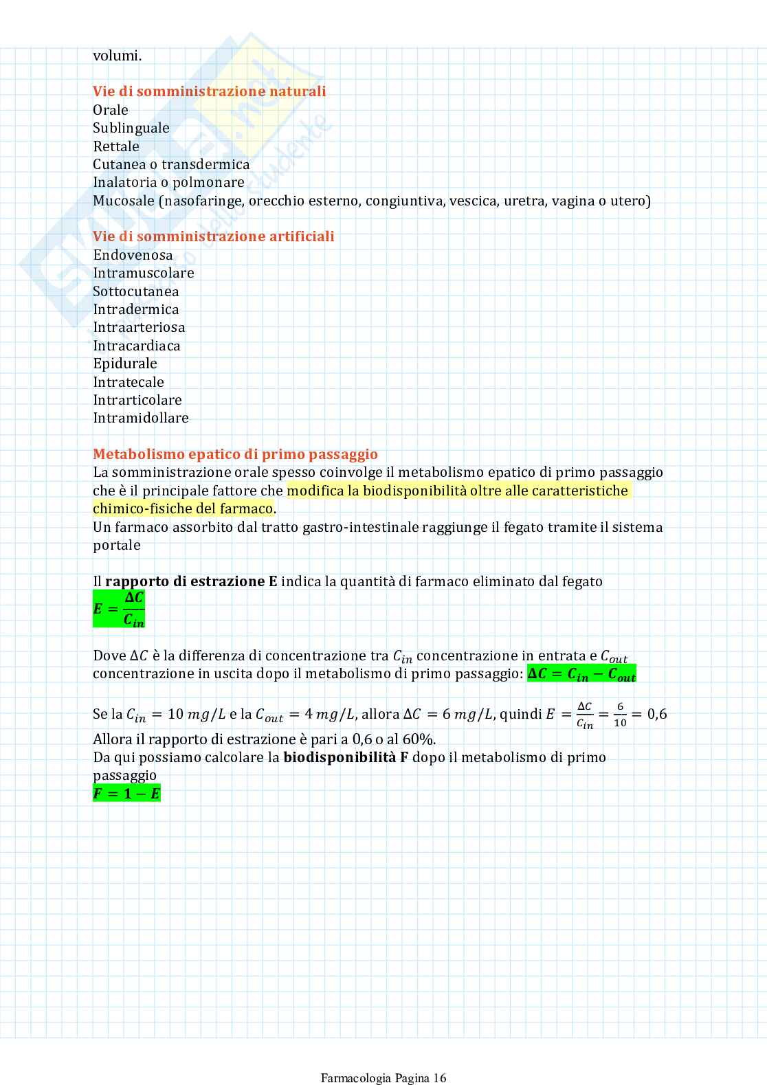Appunti di Farmacologia generale Pag. 16