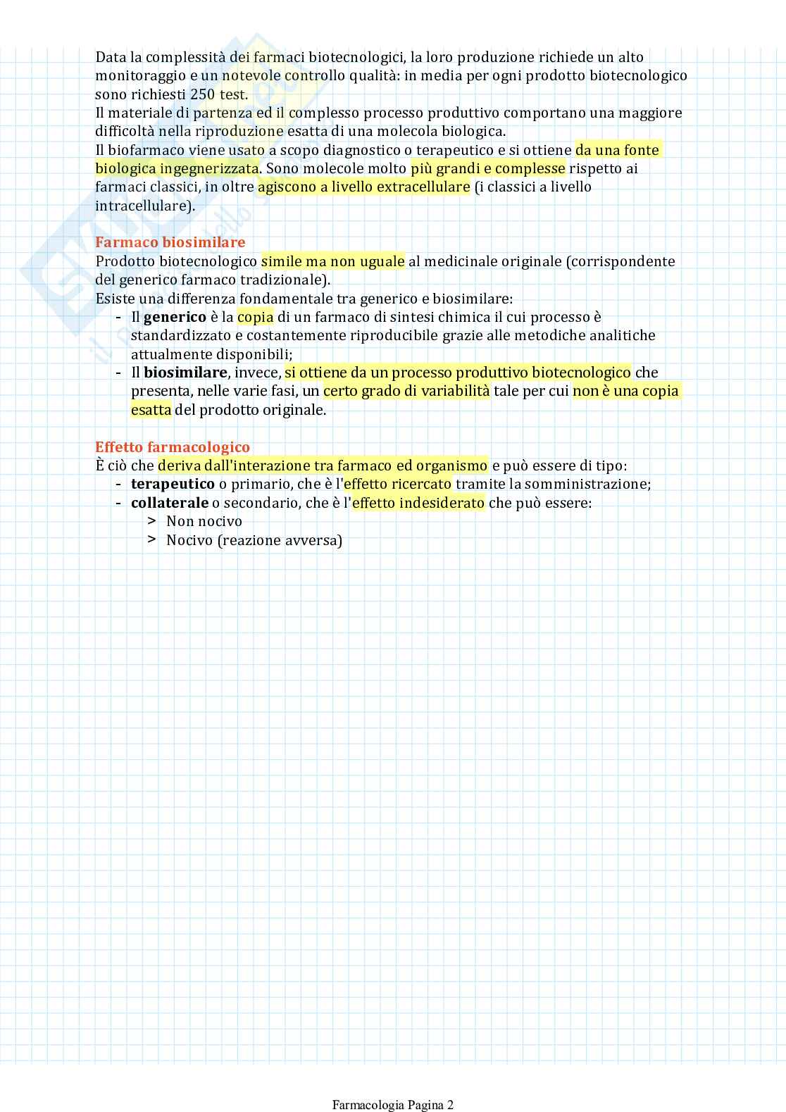 Appunti di Farmacologia generale Pag. 2