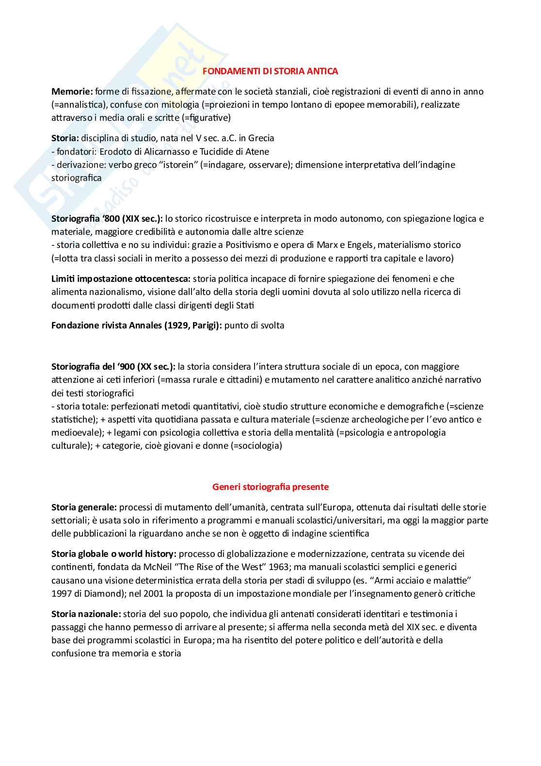 Fondamenti di storia antica (B024380) - Kit completo, appunti, schemi e quiz con Soluzioni | SFP Notes Vol. 09 Pag. 1