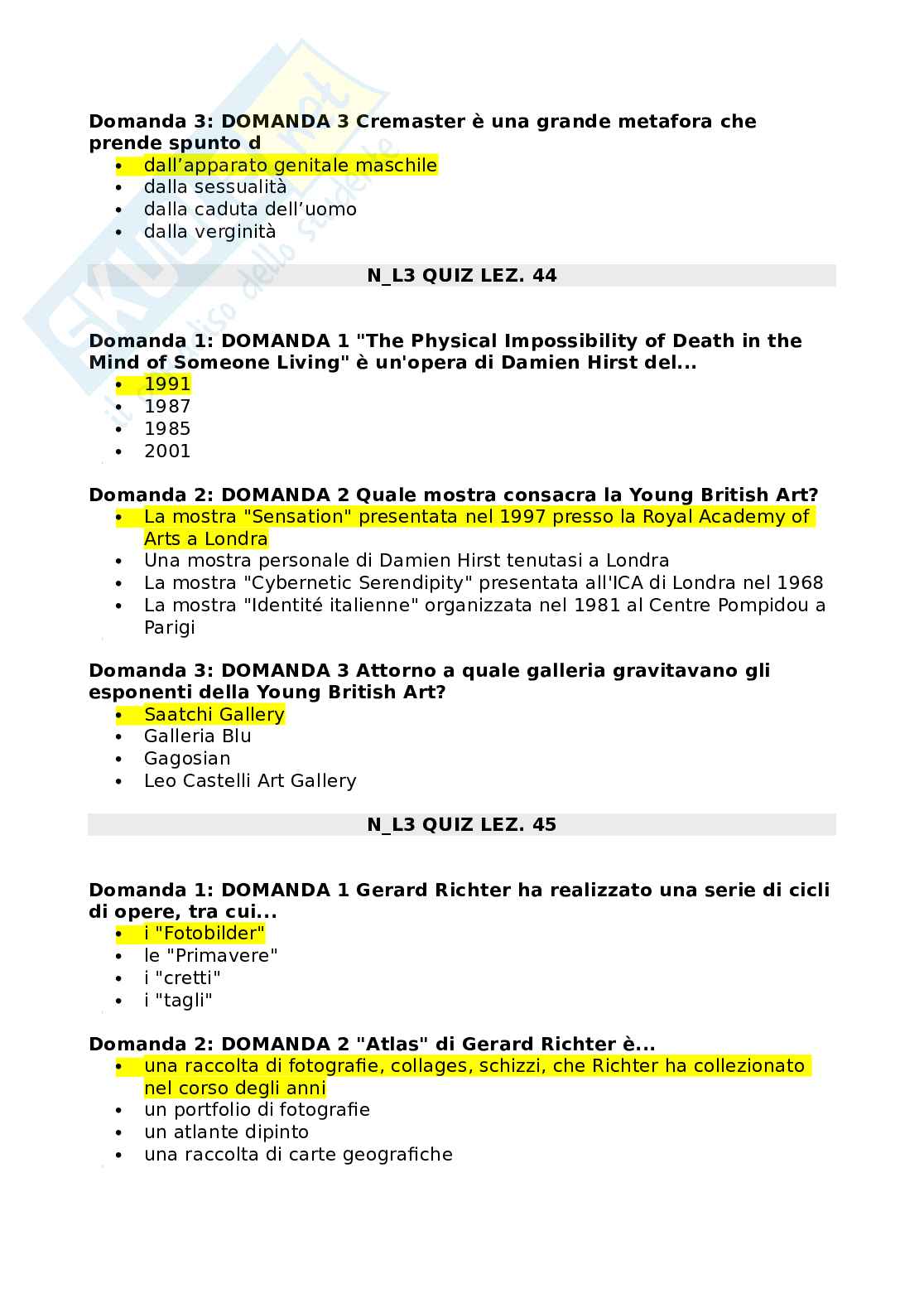 Esercitazioni/Quiz di Storia dell'arte contemporanea Pag. 21