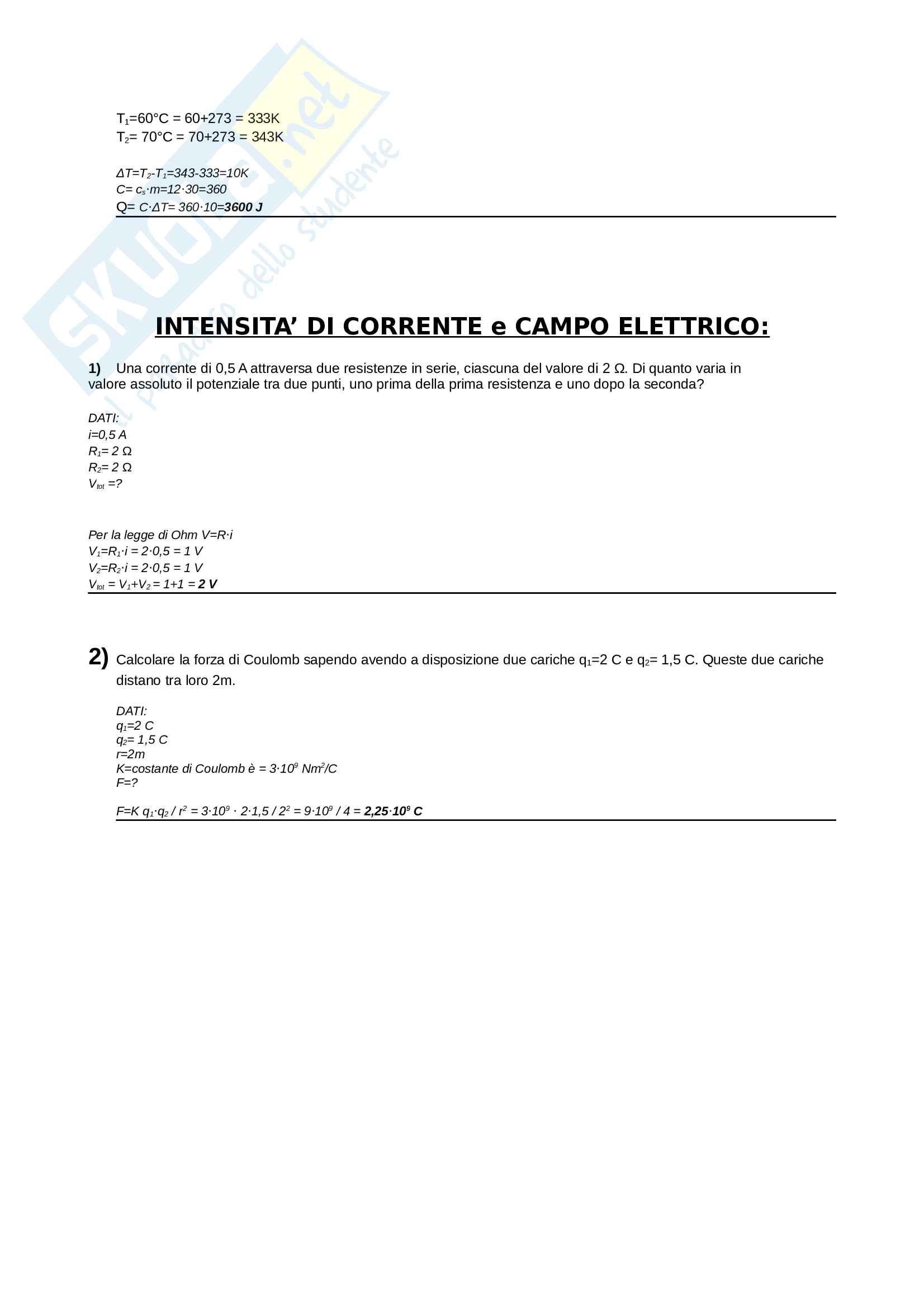 Esercizi svolti per ESAME di fisica Pag. 11