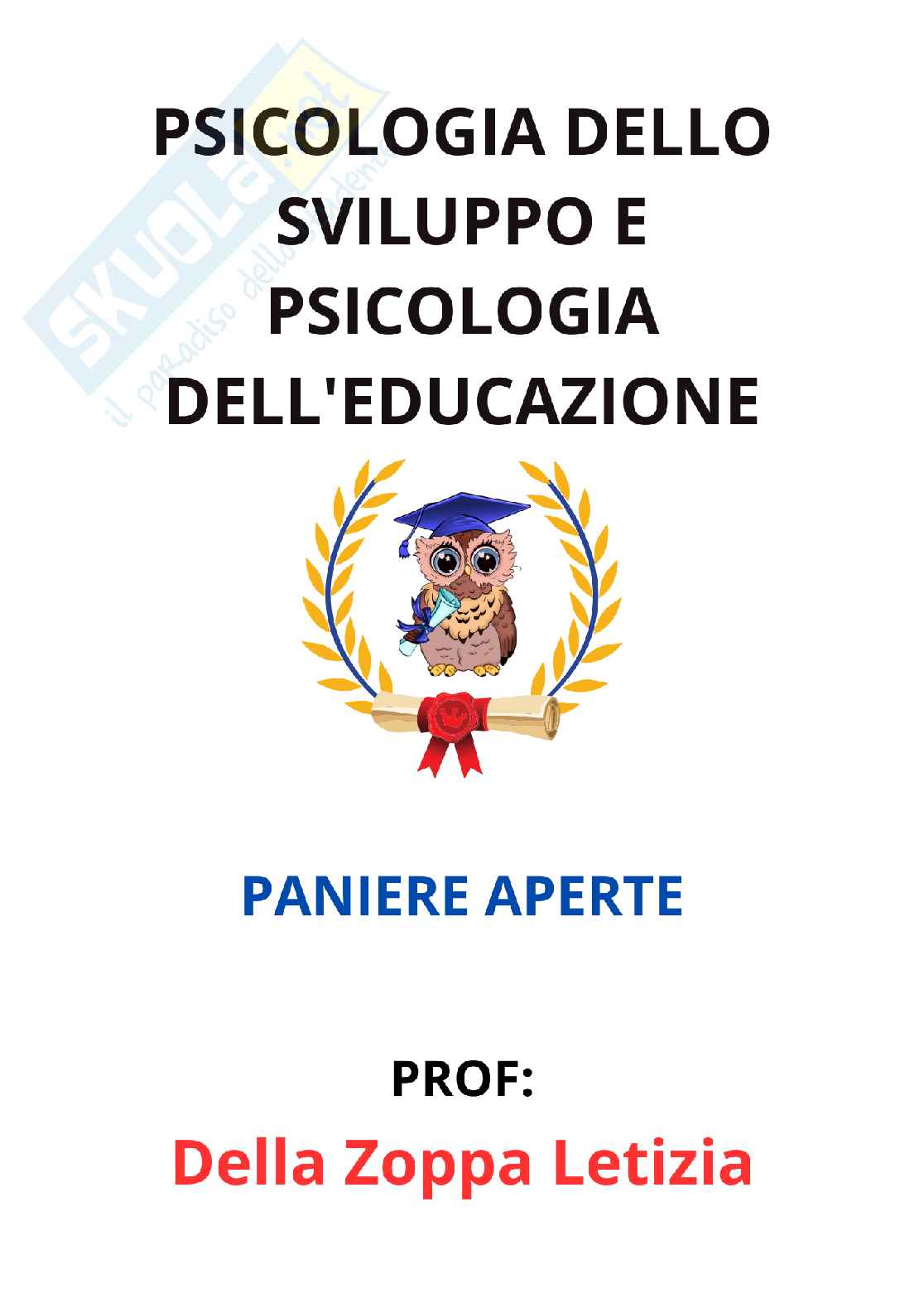 Paniere Psicologia dello sviluppo e psicologia dell'educazione - Risposte aperte (2026) Pag. 1