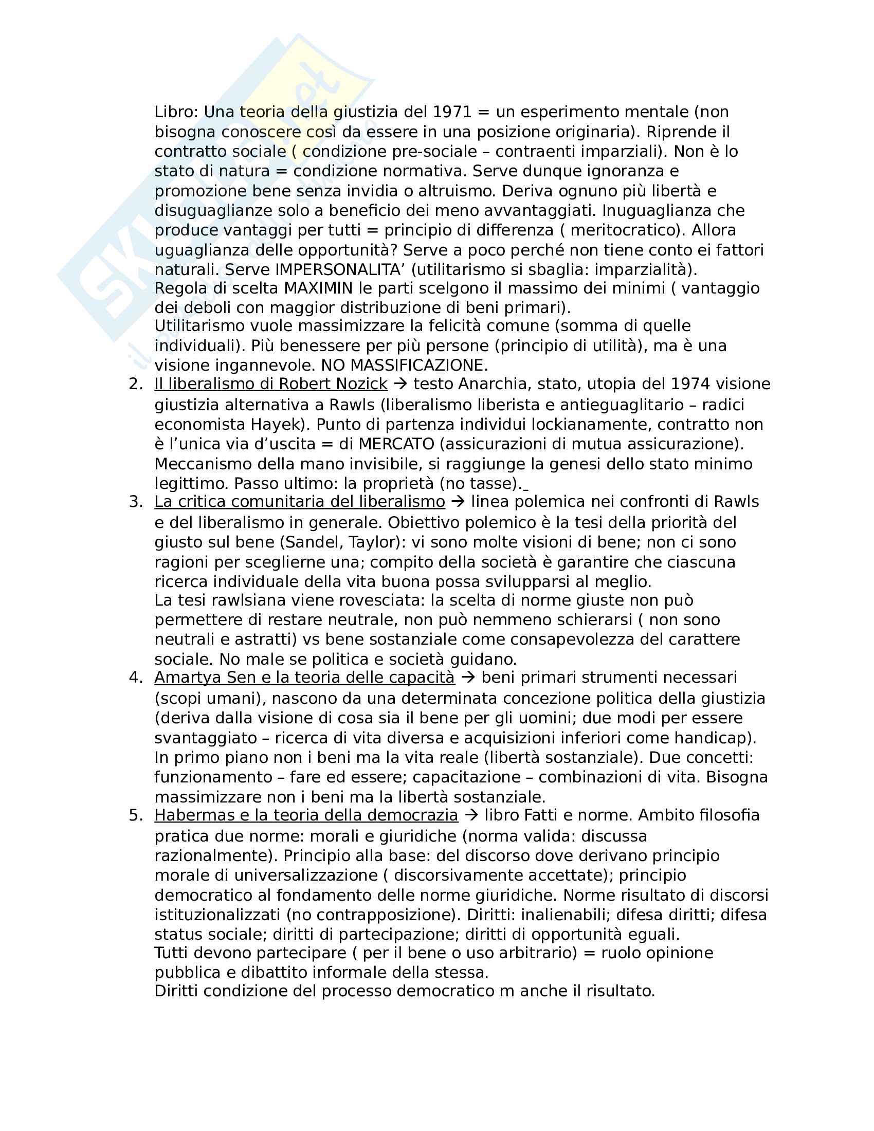 Riassunto esame filosofia politica, prof. Cesarale,  libro consigliato Modelli di filosofia politica Pag. 6