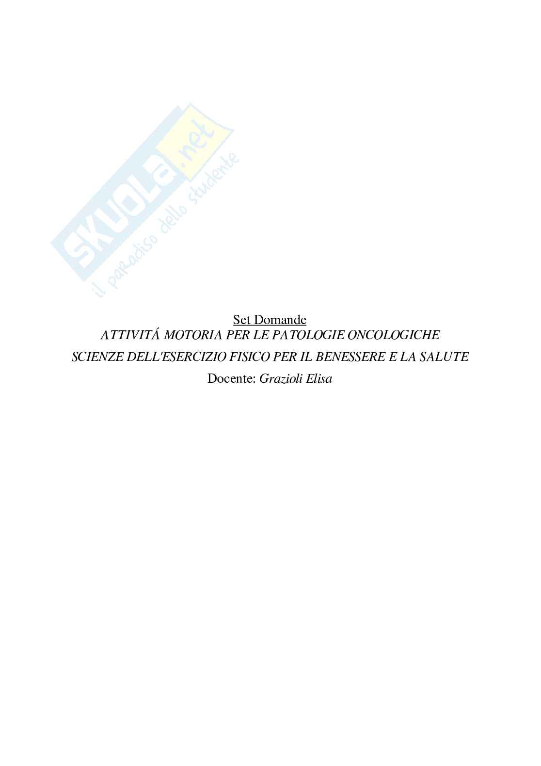 Paniere Attività motoria per le patologie oncologiche - (2026) - Risposte multiple corrette Pag. 2