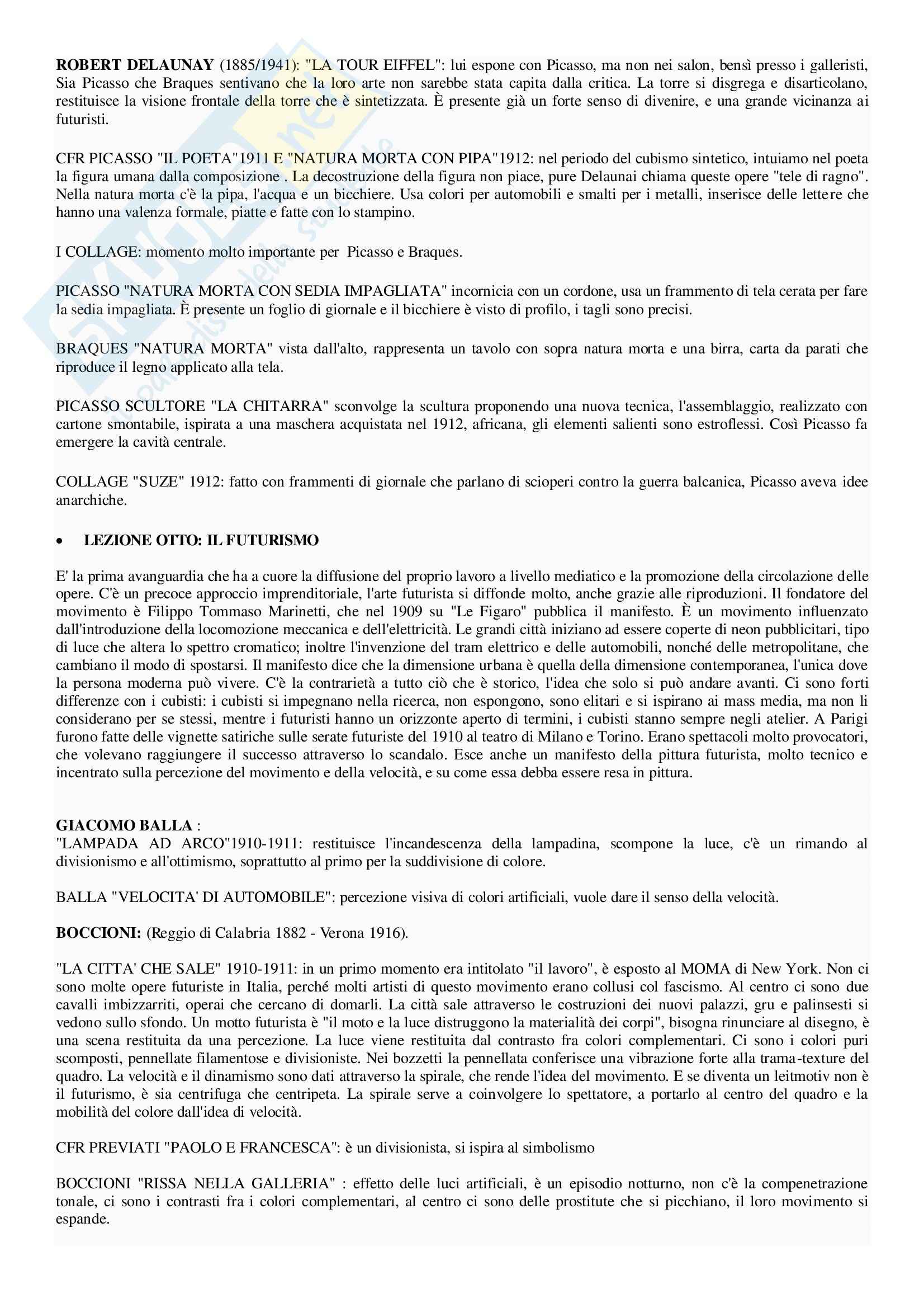 Lezioni, Storia dell'arte contemporanea Pag. 11