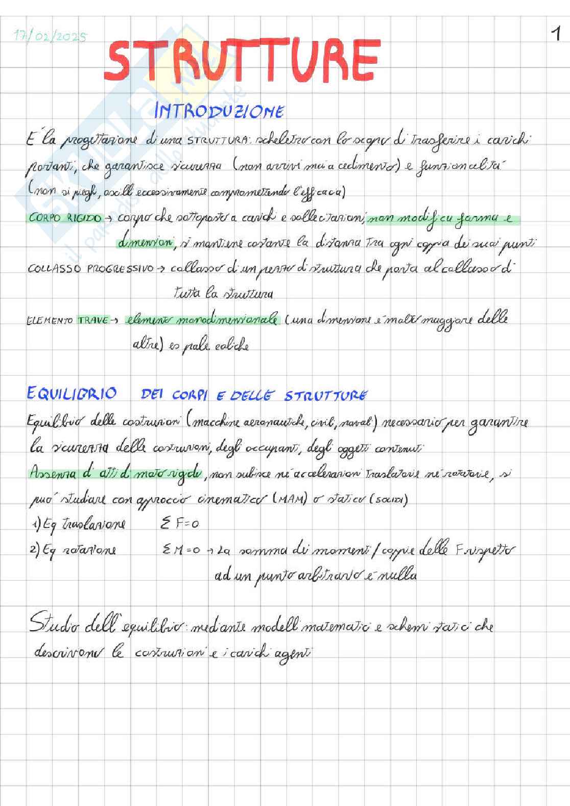 Appunti Meccanica dei solidi e delle strutture Pag. 1