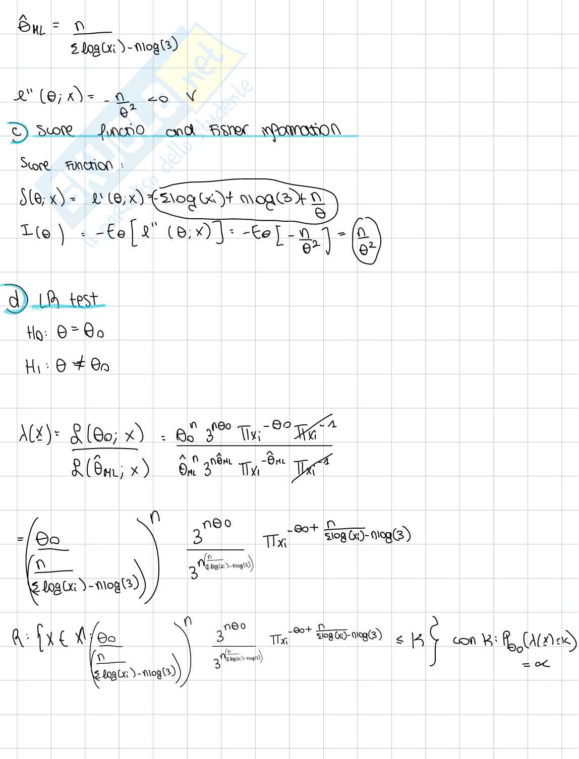 Scritto svolto di Inferenza statistica Pag. 2