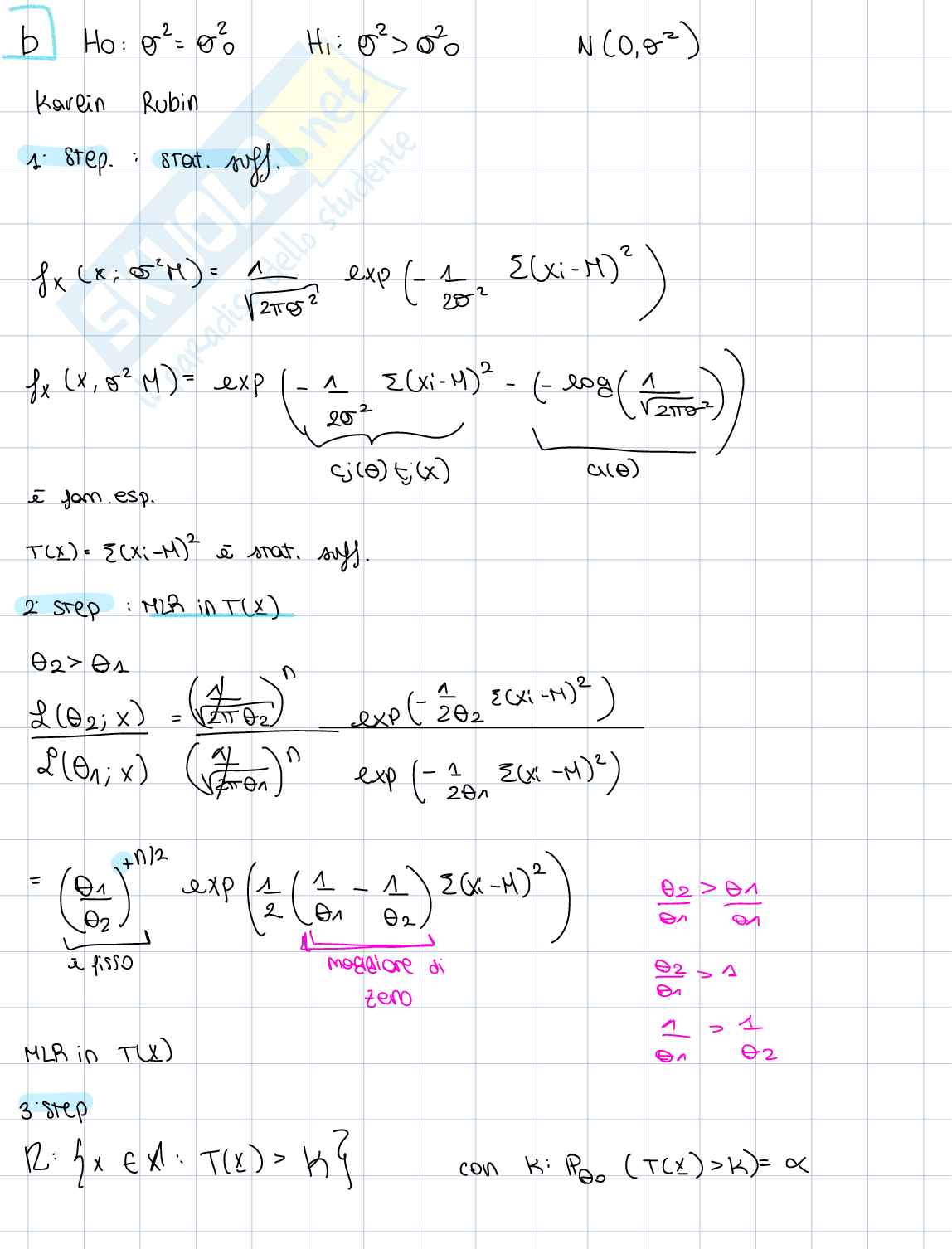 Scritto svolto di Inferenza statistica Pag. 6