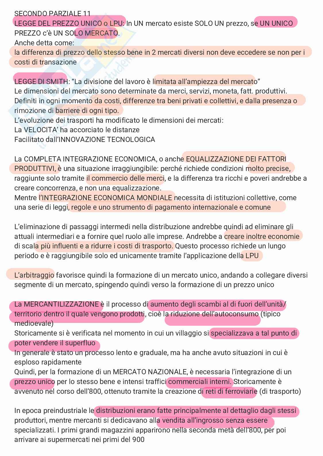 Storia economica - secondo parziale  Pag. 1