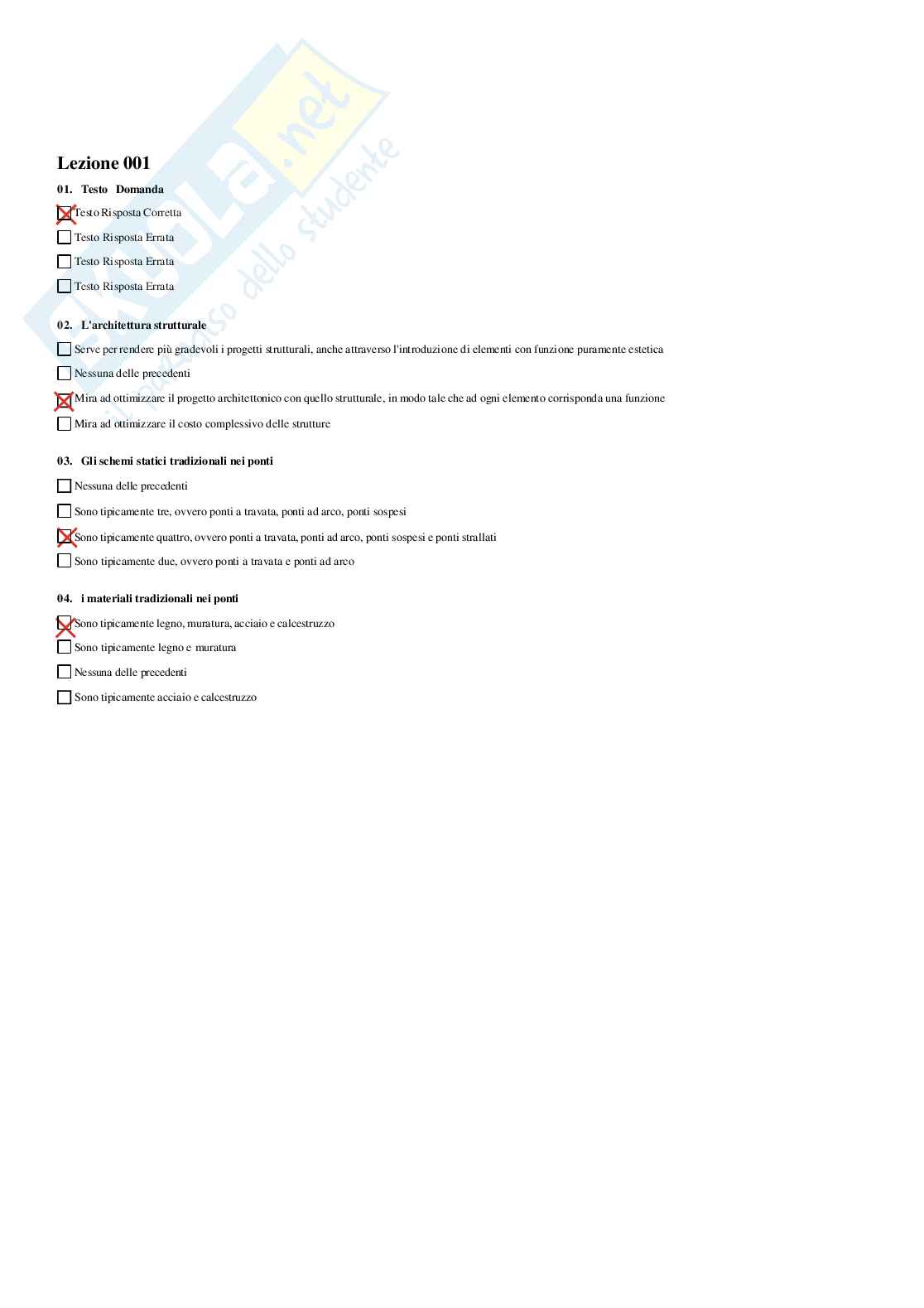 Teoria e progettazione dei ponti - Paniere compilato Pag. 2