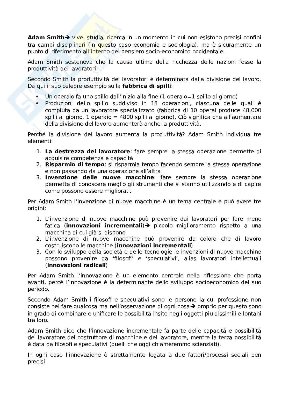 Riassunto esame Sociologia generale, Prof. Rinaldini Matteo, libro consigliato Sociologia dell’innovazione, Francesco Ramella  Pag. 2