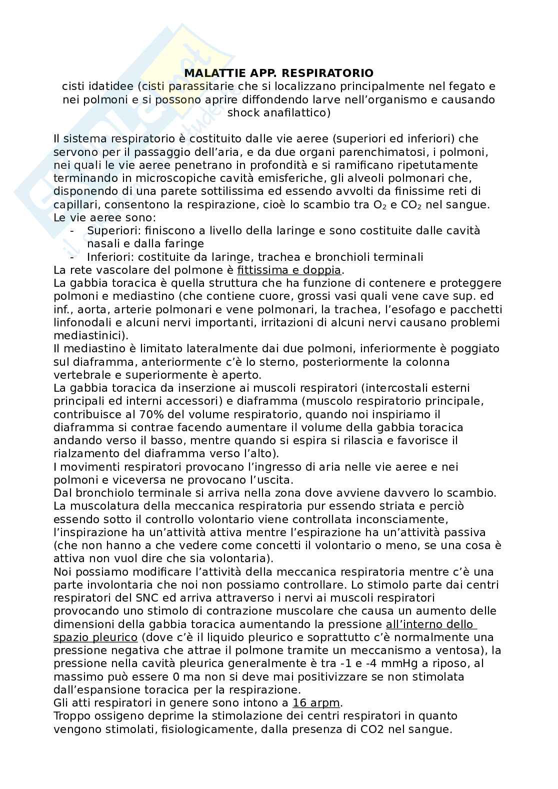 Apparato respiratorio  Pag. 1
