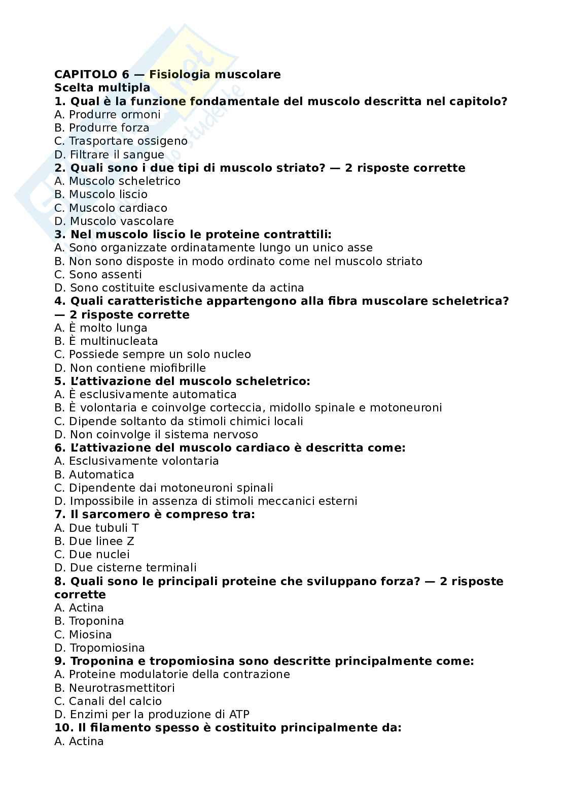 Domande esame Fisiologia umana Pag. 1