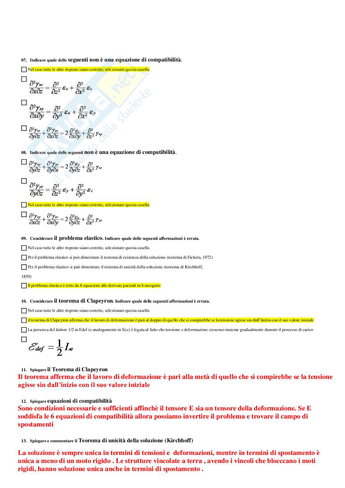 Paniere di Meccanica del continuo (2025) - Risposte multiple e aperte Pag. 66