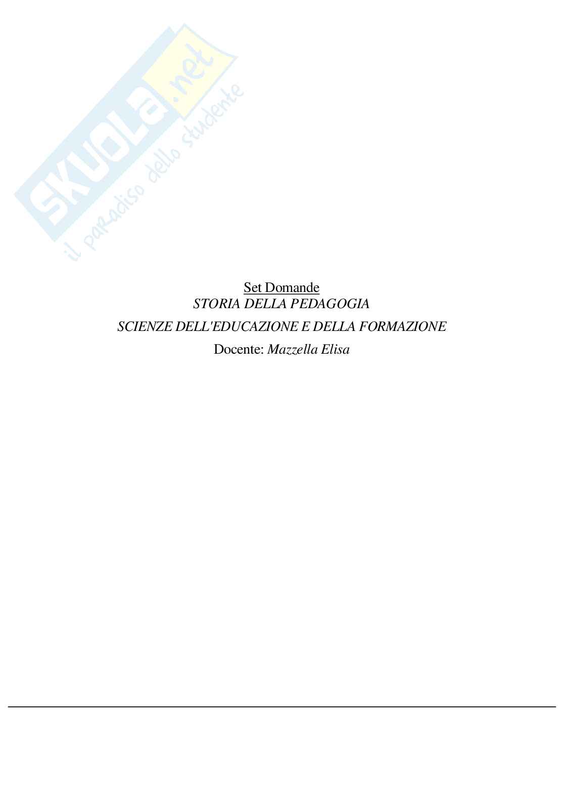 Risposte domande chiuse Storia della pedagogia aggiornate 2026  Pag. 2