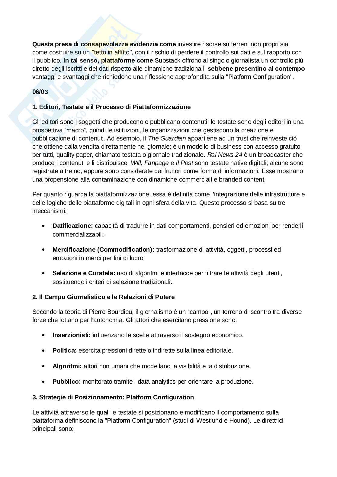 Appunti lezione Giornalismi e piattaforme digitali Pag. 6
