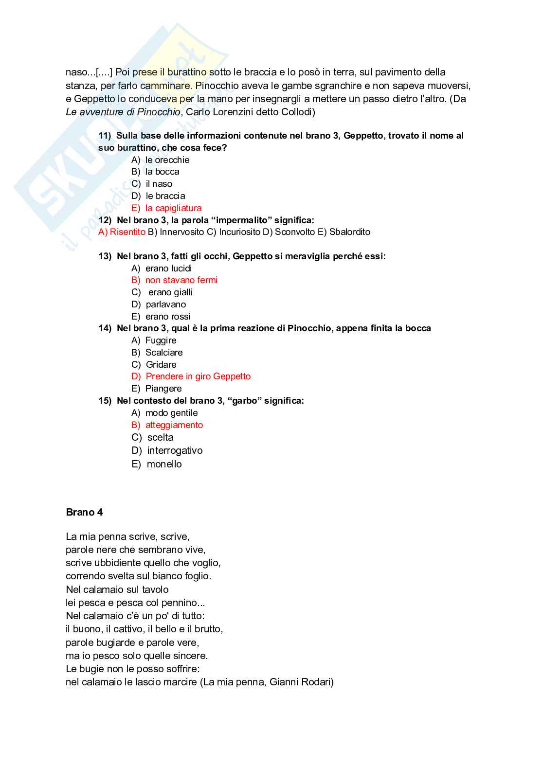 TFA sostegno test di ammissione Infanzia Pag. 31