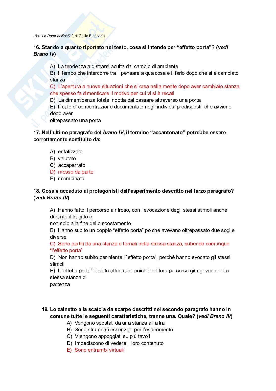 TFA sostegno test di ammissione Infanzia Pag. 6