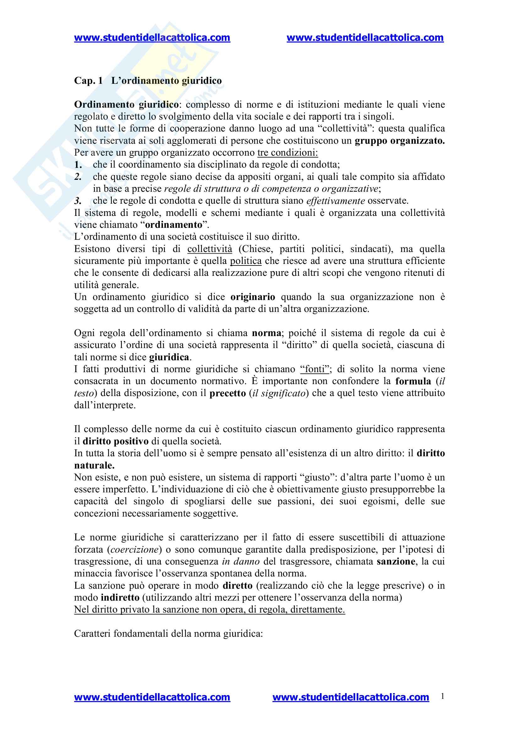 Diritto privato - Appunti Pag. 1