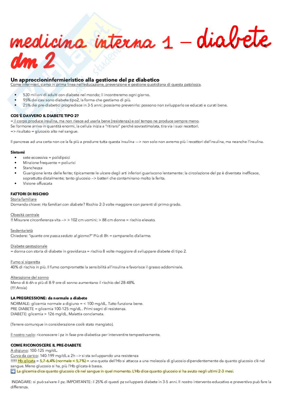 Medicina interna 1 - Diabete Pag. 1
