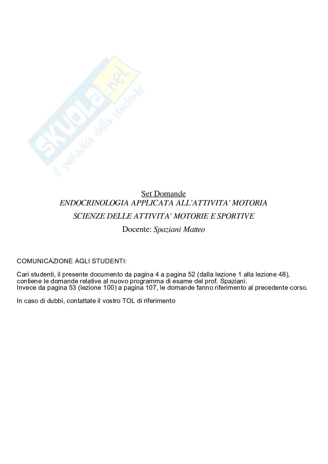 Paniere di Endocrinologia applicata all'attività motoria (2026) - Risposte multiple corrette Pag. 2