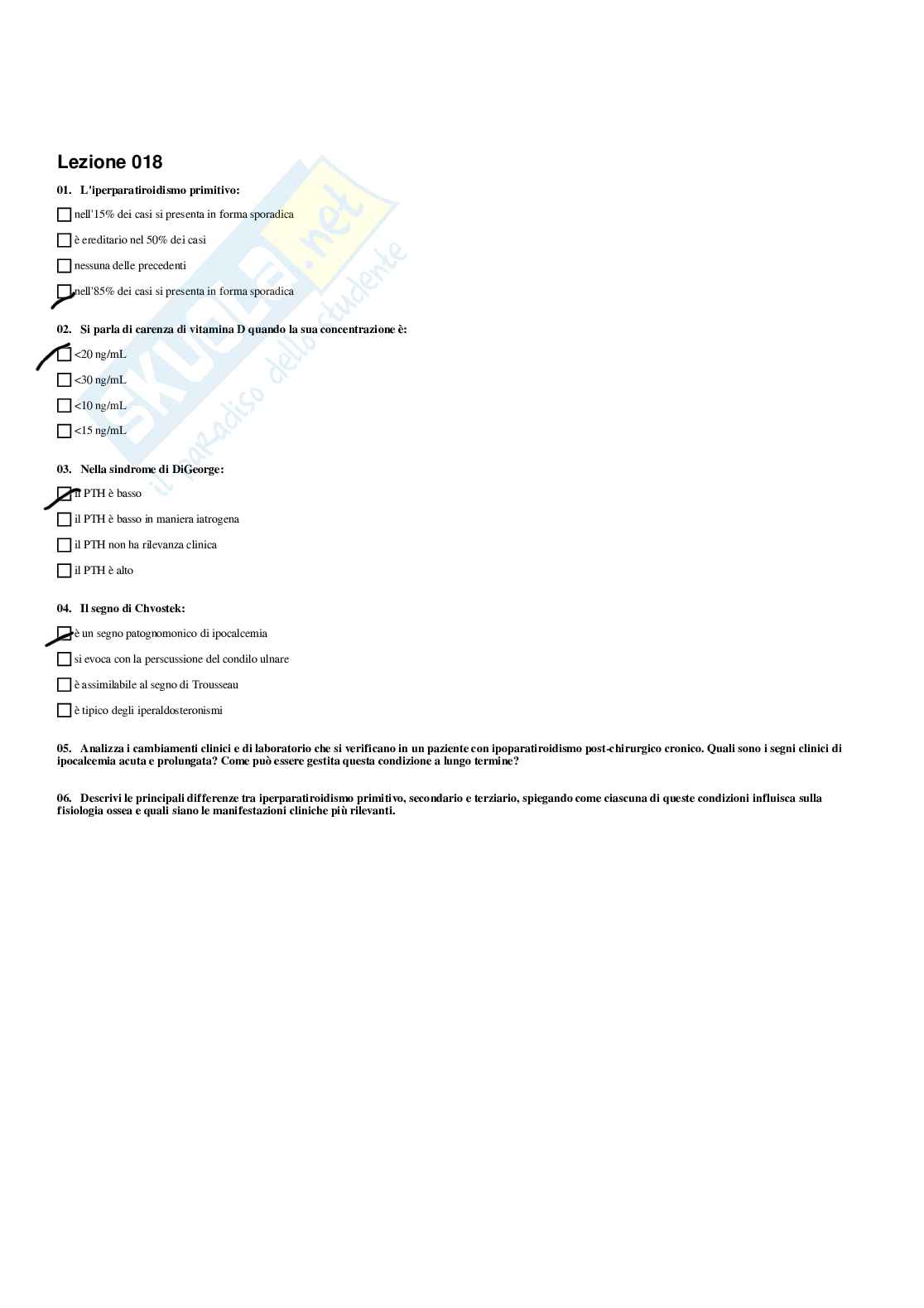 Paniere di Endocrinologia applicata all'attività motoria (2026) - Risposte multiple corrette Pag. 21
