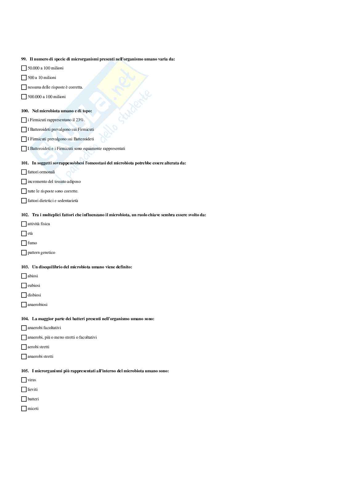 Paniere di Endocrinologia applicata all'attività motoria (2026) - Risposte multiple corrette Pag. 66
