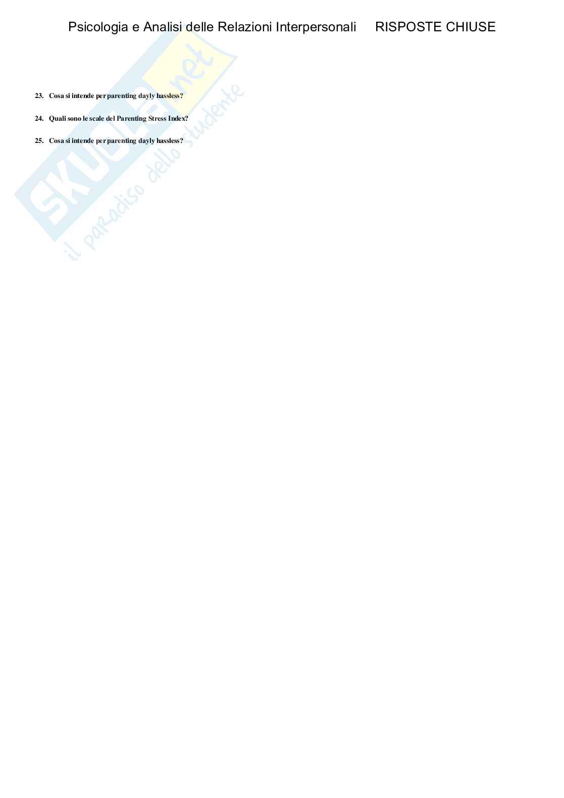 Psicologia e Analisi delle relazioni interpersonali - Paniere compilato Pag. 61