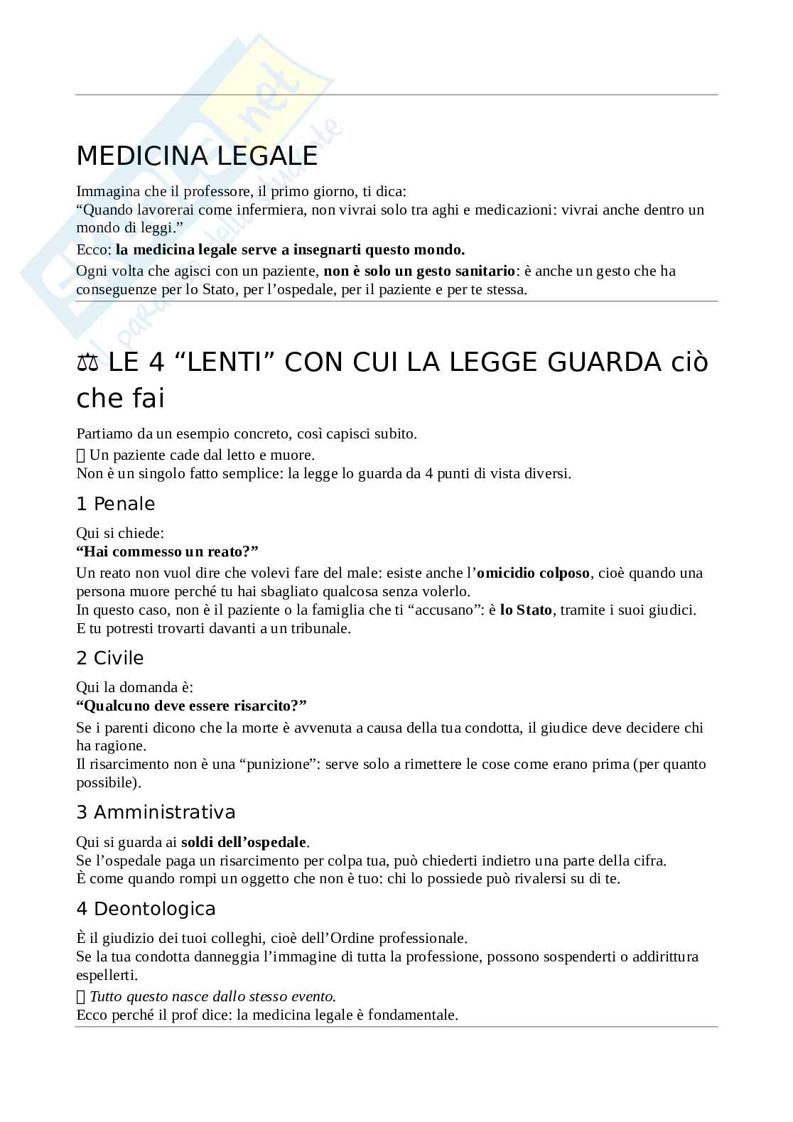 Medicina legale Pag. 1