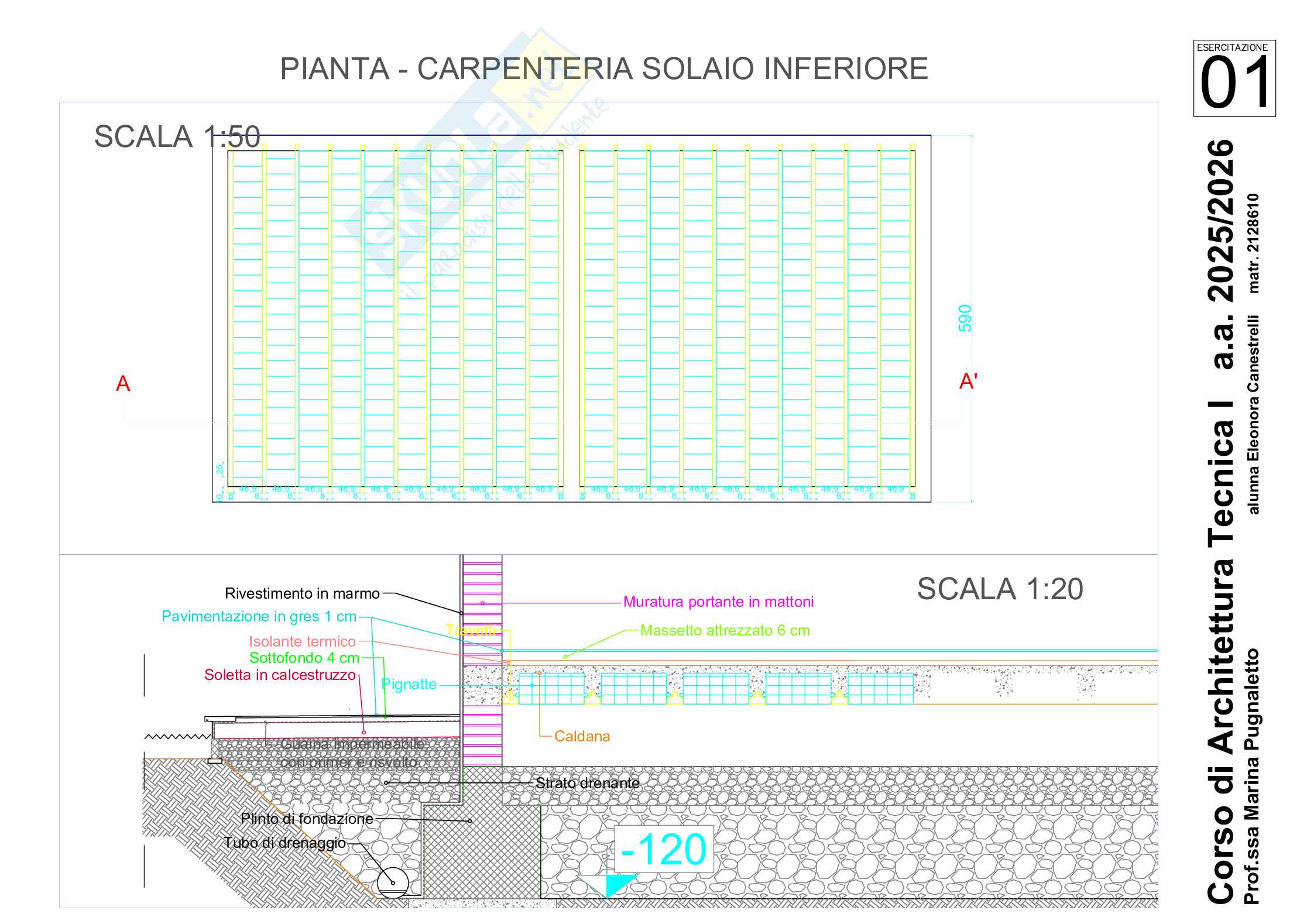 PDF prima esercitazione svolta di Architettura tecnica Pag. 1