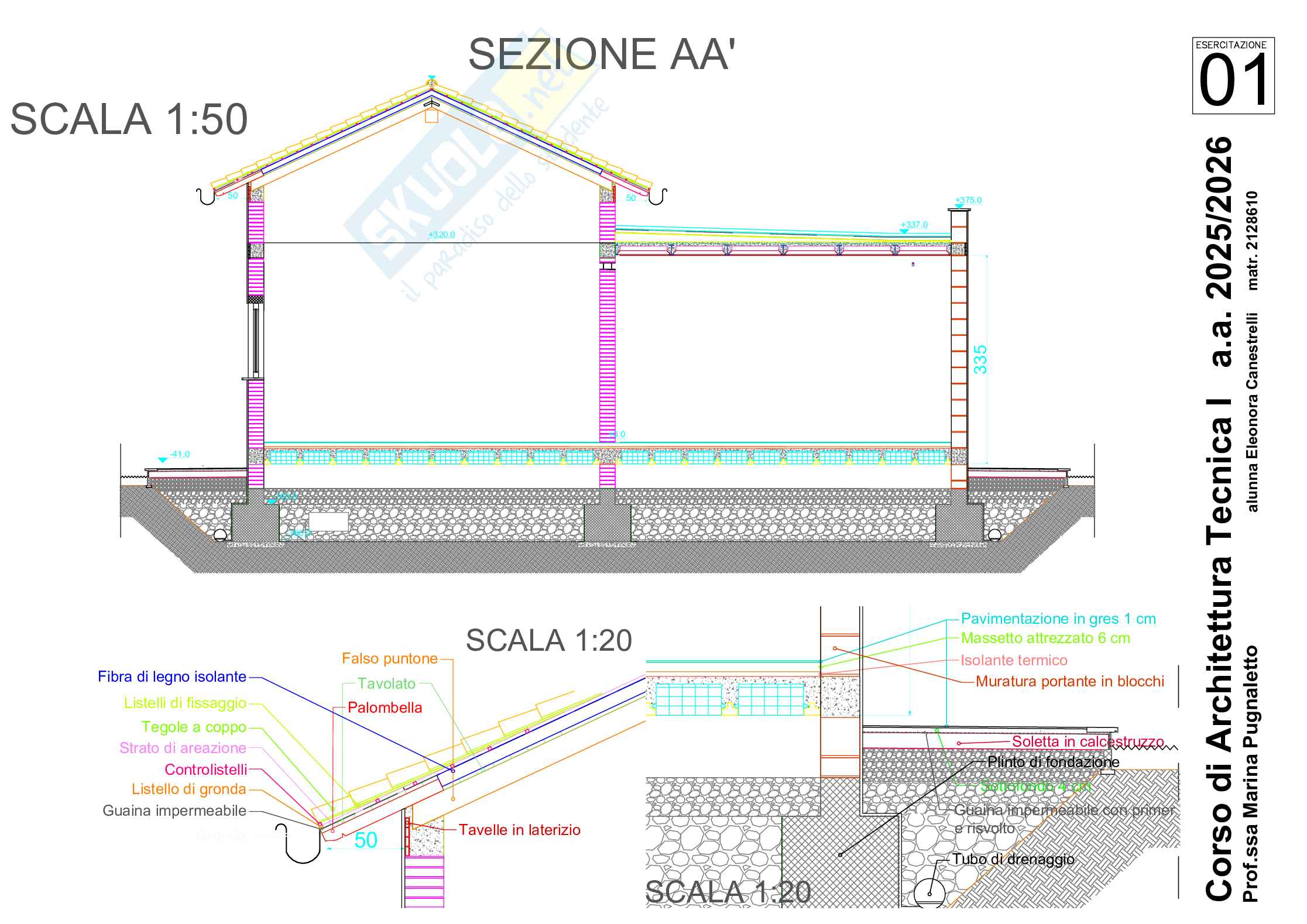 PDF prima esercitazione svolta di Architettura tecnica Pag. 2