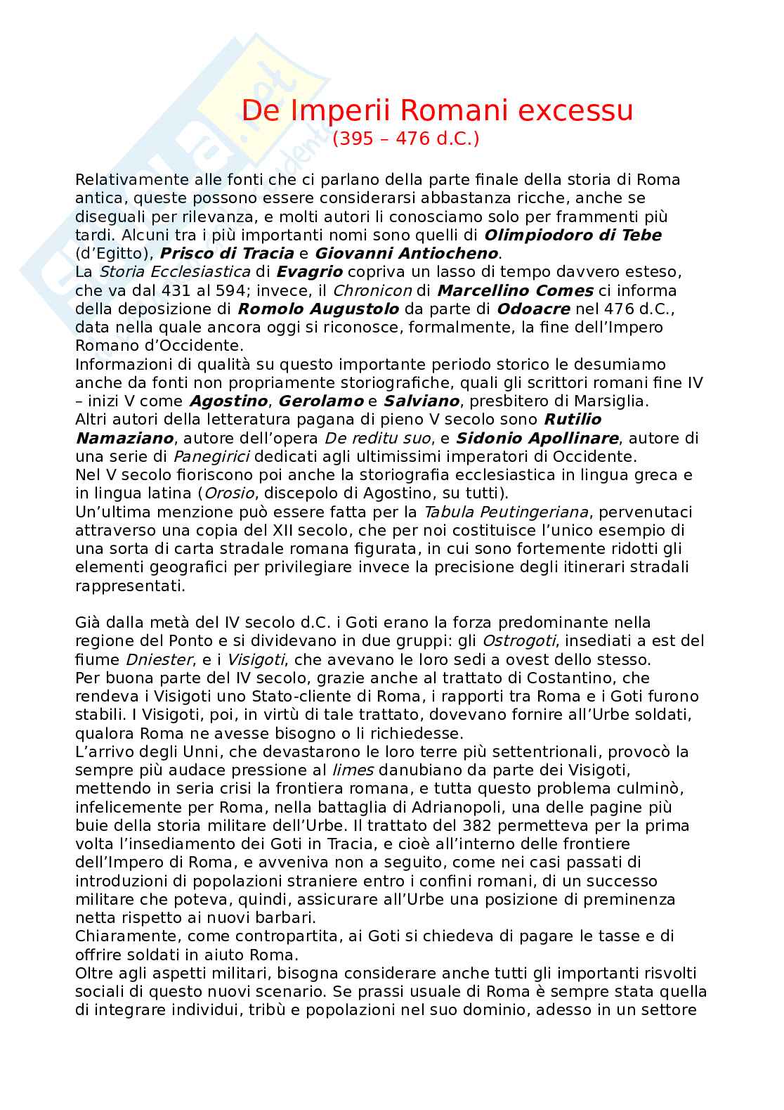 Riassunto esame Storia romana, Prof. Tantillo Ignazio, libro consigliato Storia romana, Gerace, Marcone Pag. 1