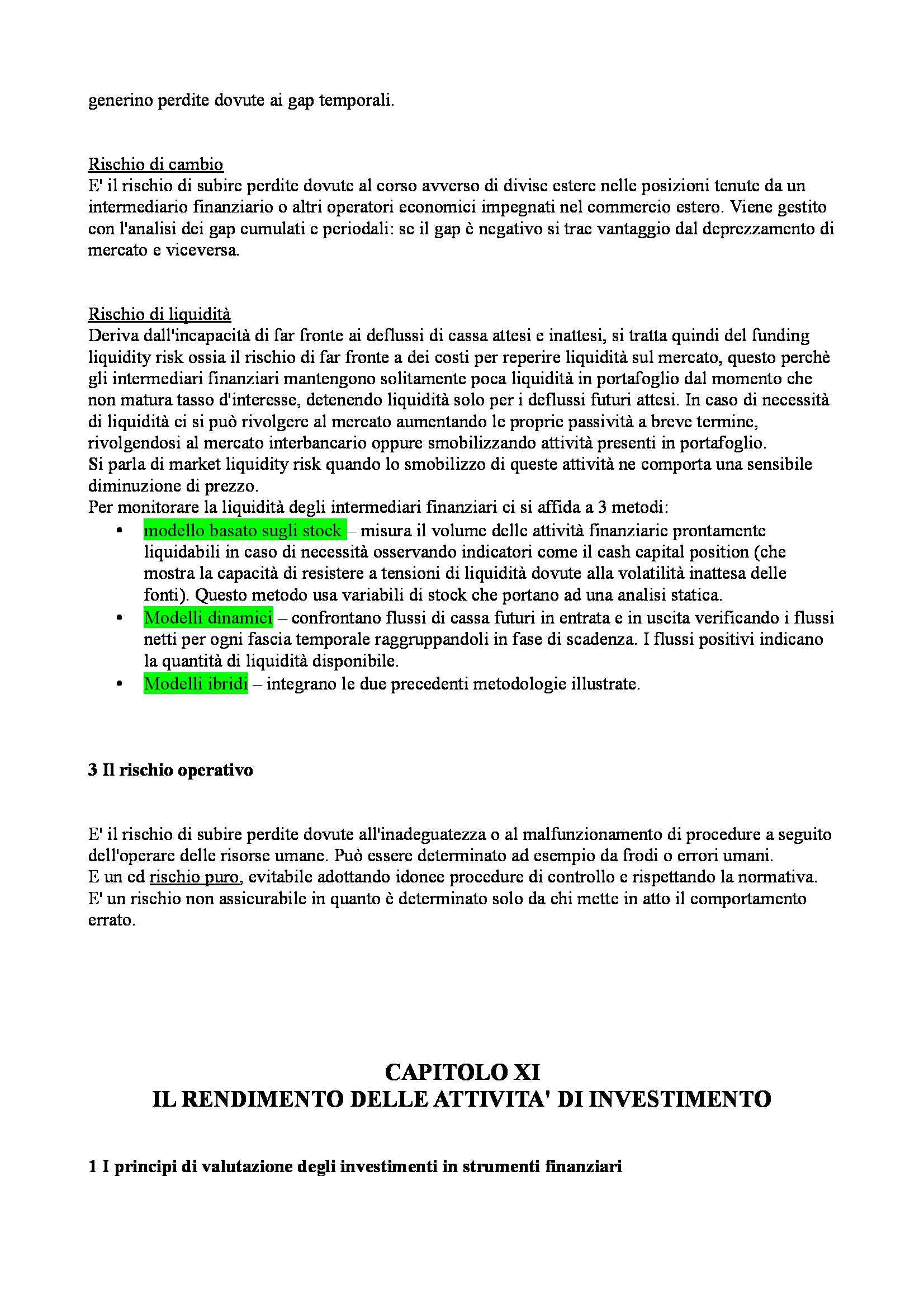 Riassunto esame Economia degli intermediari finanziari, prof. Moro, libro consigliato Banfi Biasin Pag. 66