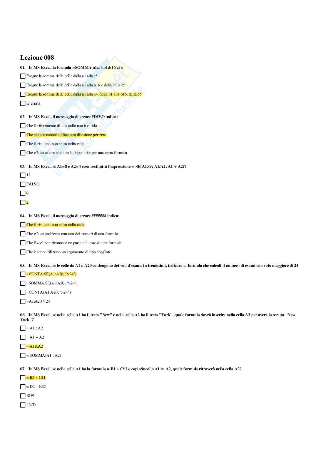 Paniere Informatica - Risposte multiple - aggiornato (2026) Pag. 16